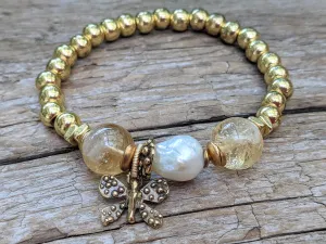 Citrine & Pearl Bracelet