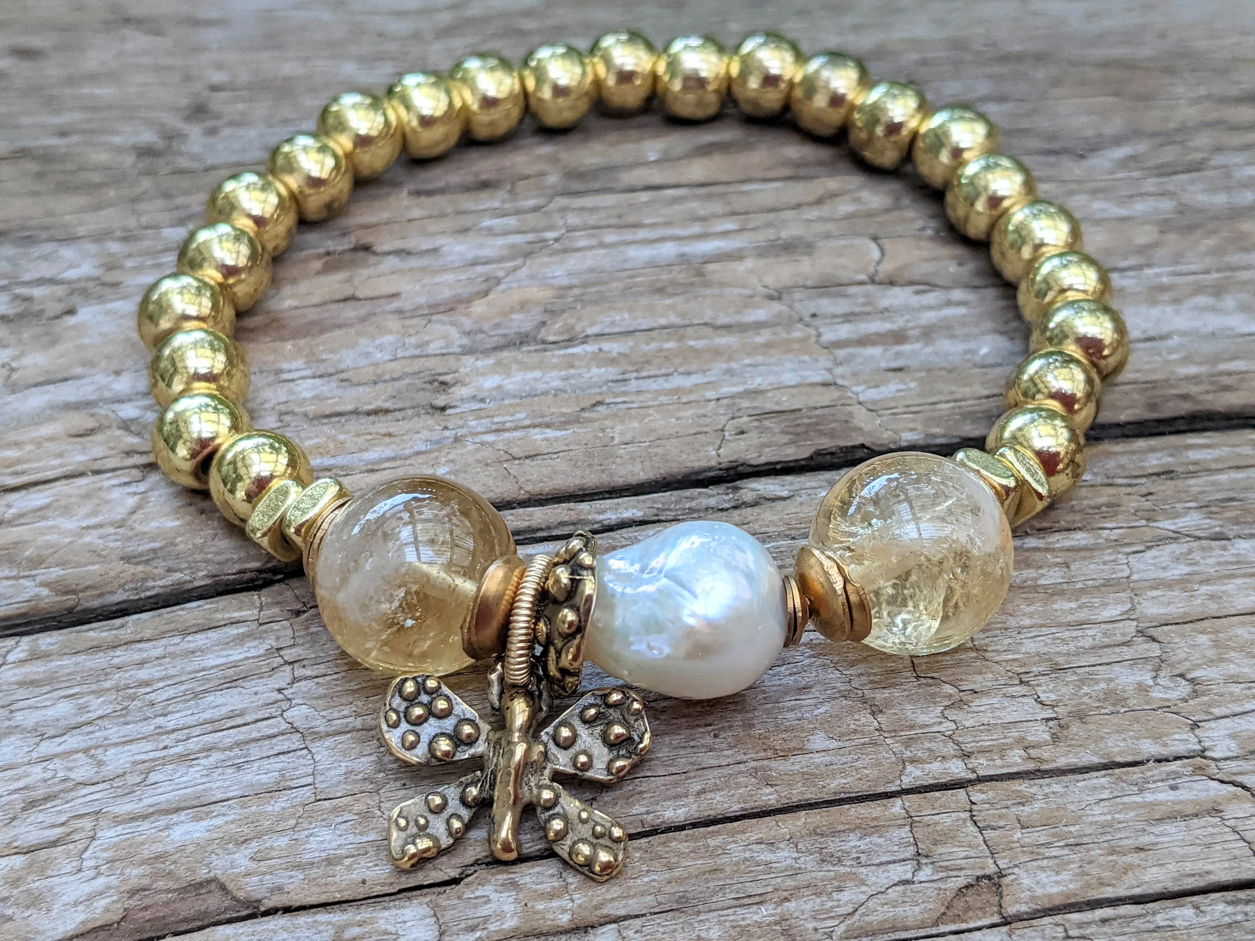 Citrine & Pearl Bracelet