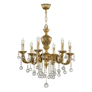 Classic Chandelier 6 Bulbs Gold Oxide