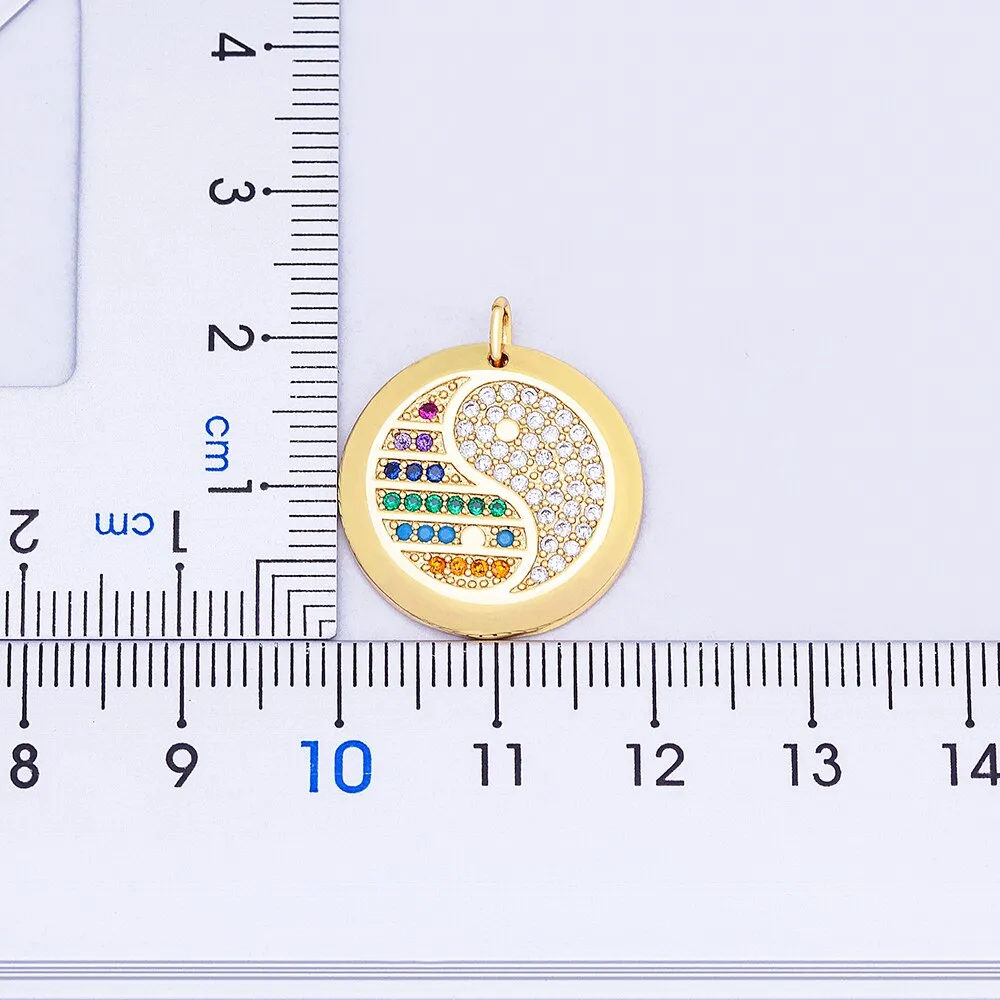 Classic Fashion Yin and Yang Gossip Taiji Gold Plated Zircon Pendant Necklaces