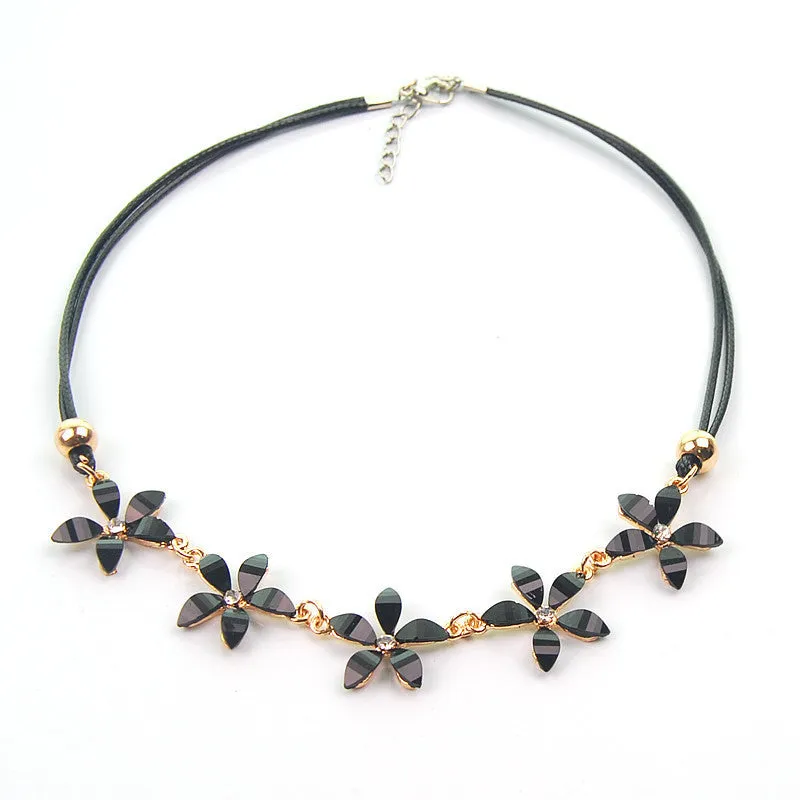 Classic Imitation Crystal Chain Choker Bib Statement Pendant Necklace