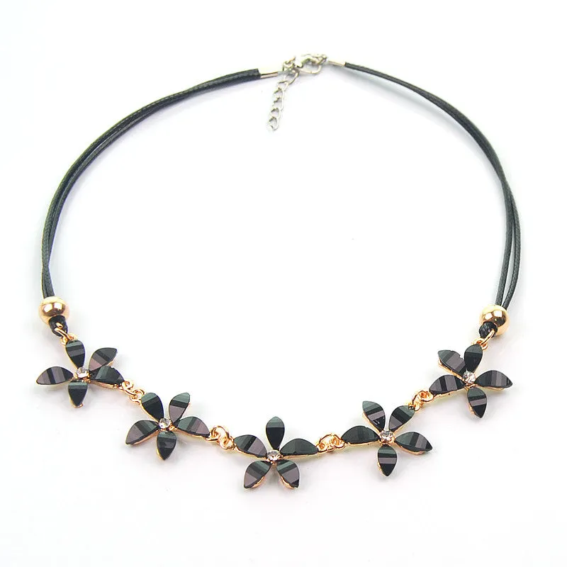 Classic Imitation Crystal Chain Choker Bib Statement Pendant Necklace