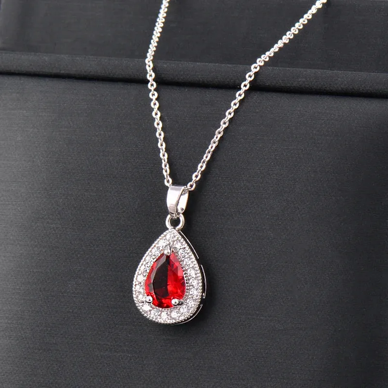 Classic Waterdrop Silver Color Stainless Steel Necklace For Women