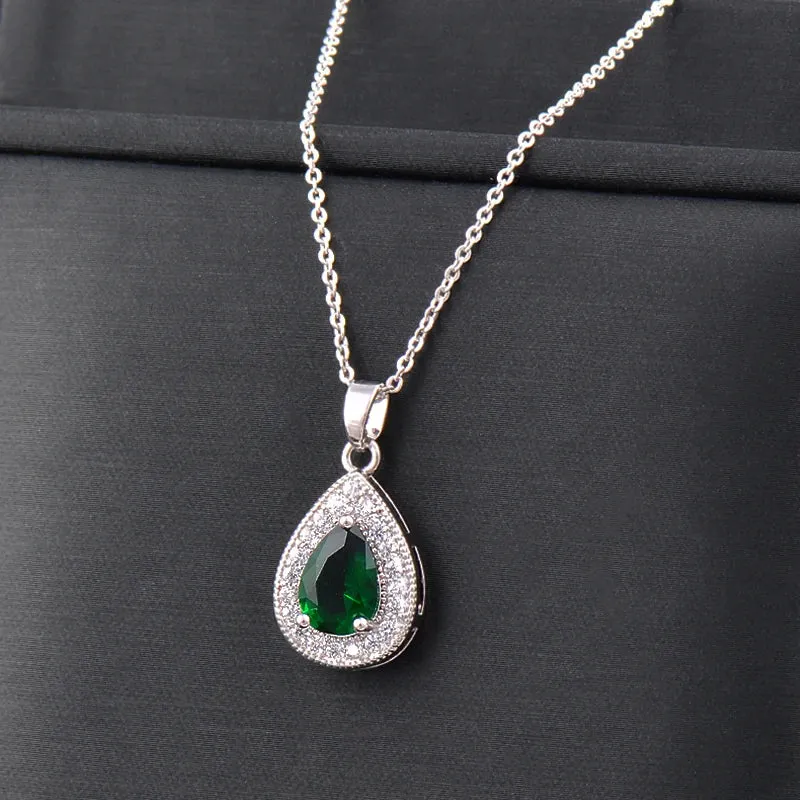 Classic Waterdrop Silver Color Stainless Steel Necklace For Women
