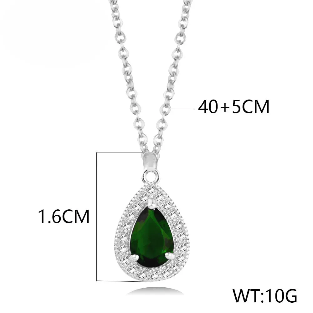 Classic Waterdrop Silver Color Stainless Steel Necklace For Women