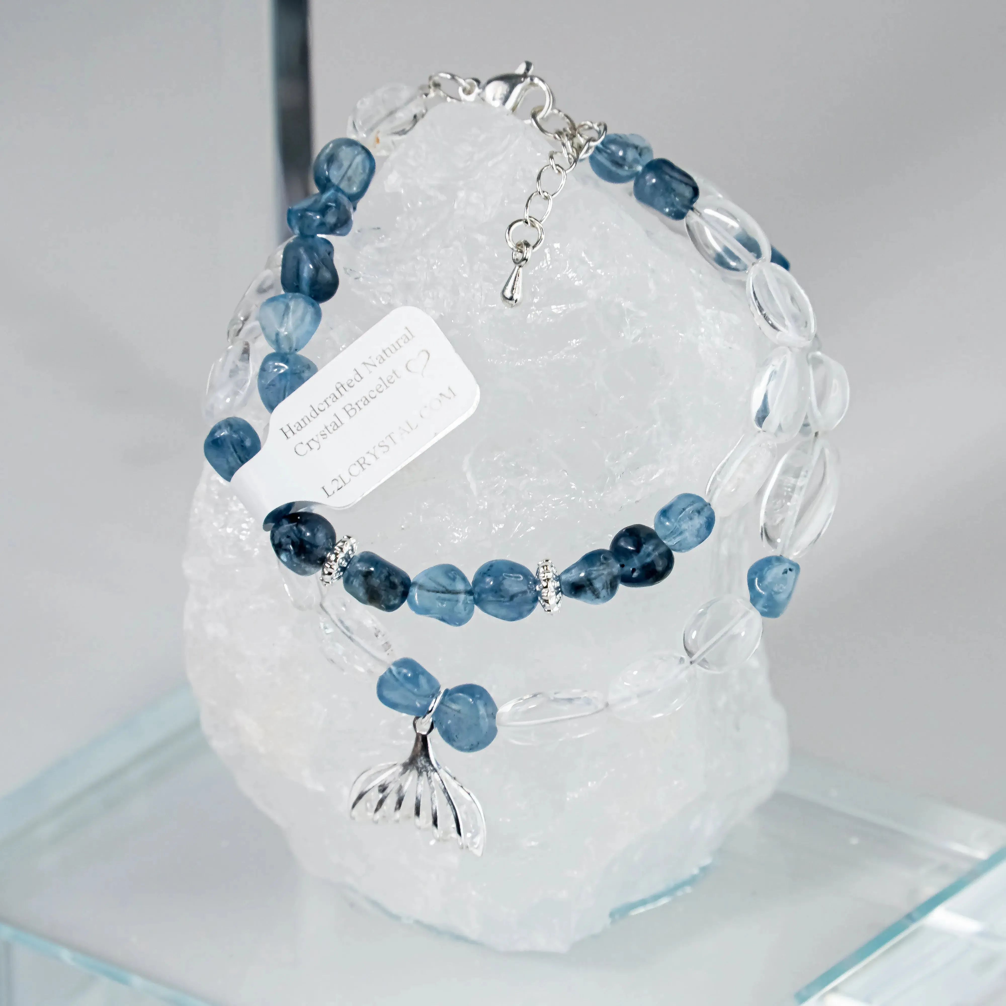 Clear Quartz Aquamarine Bracelet