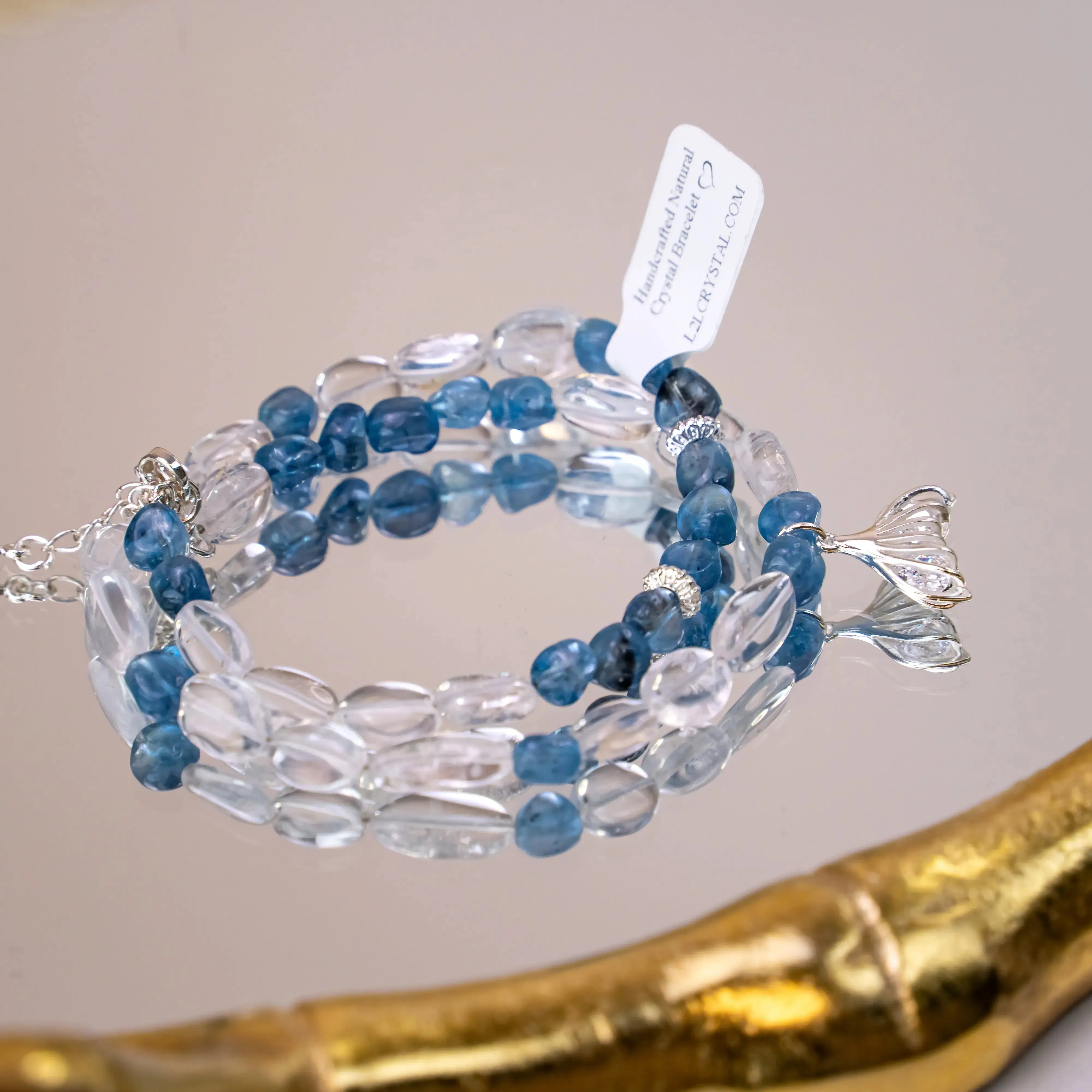 Clear Quartz Aquamarine Bracelet