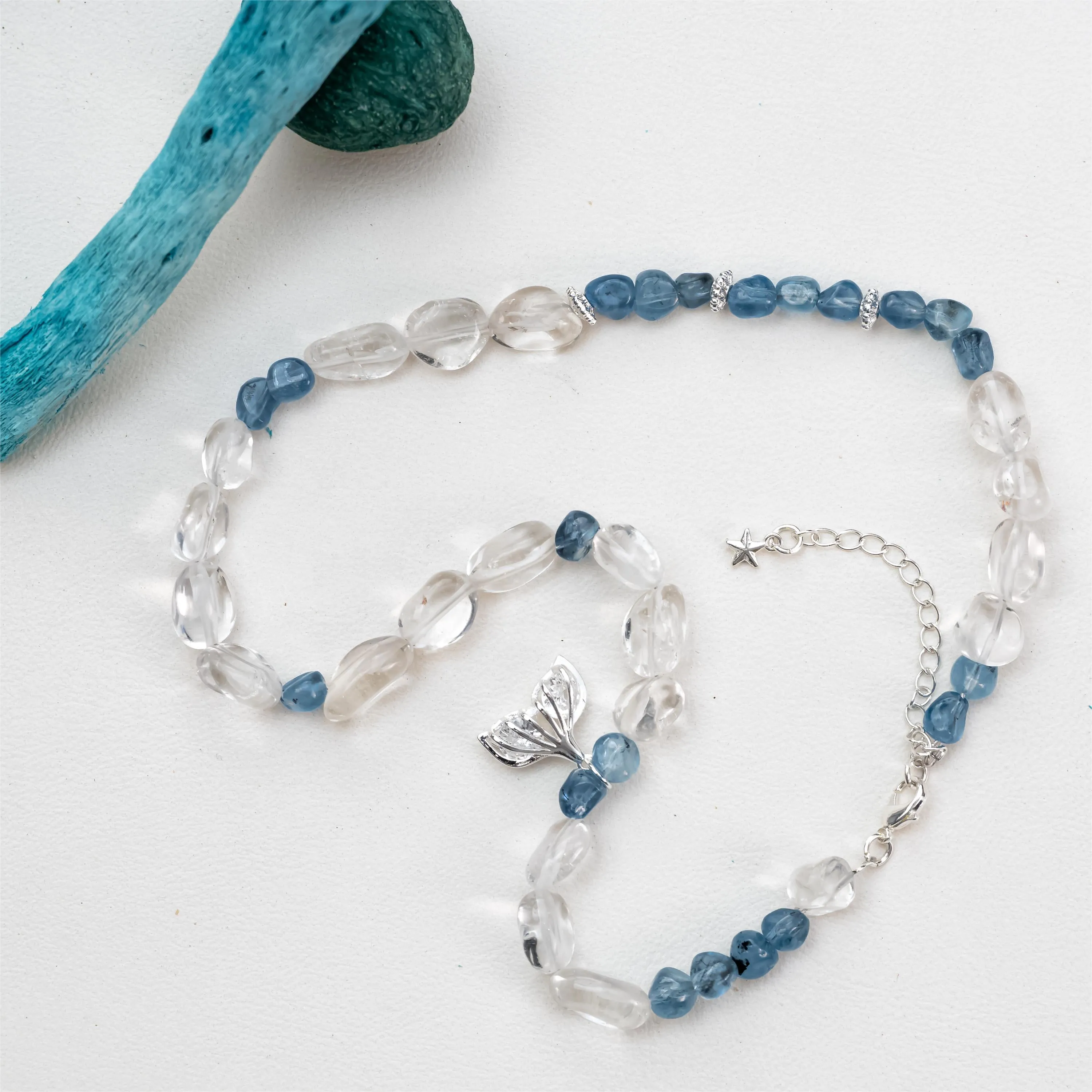 Clear Quartz Aquamarine Bracelet