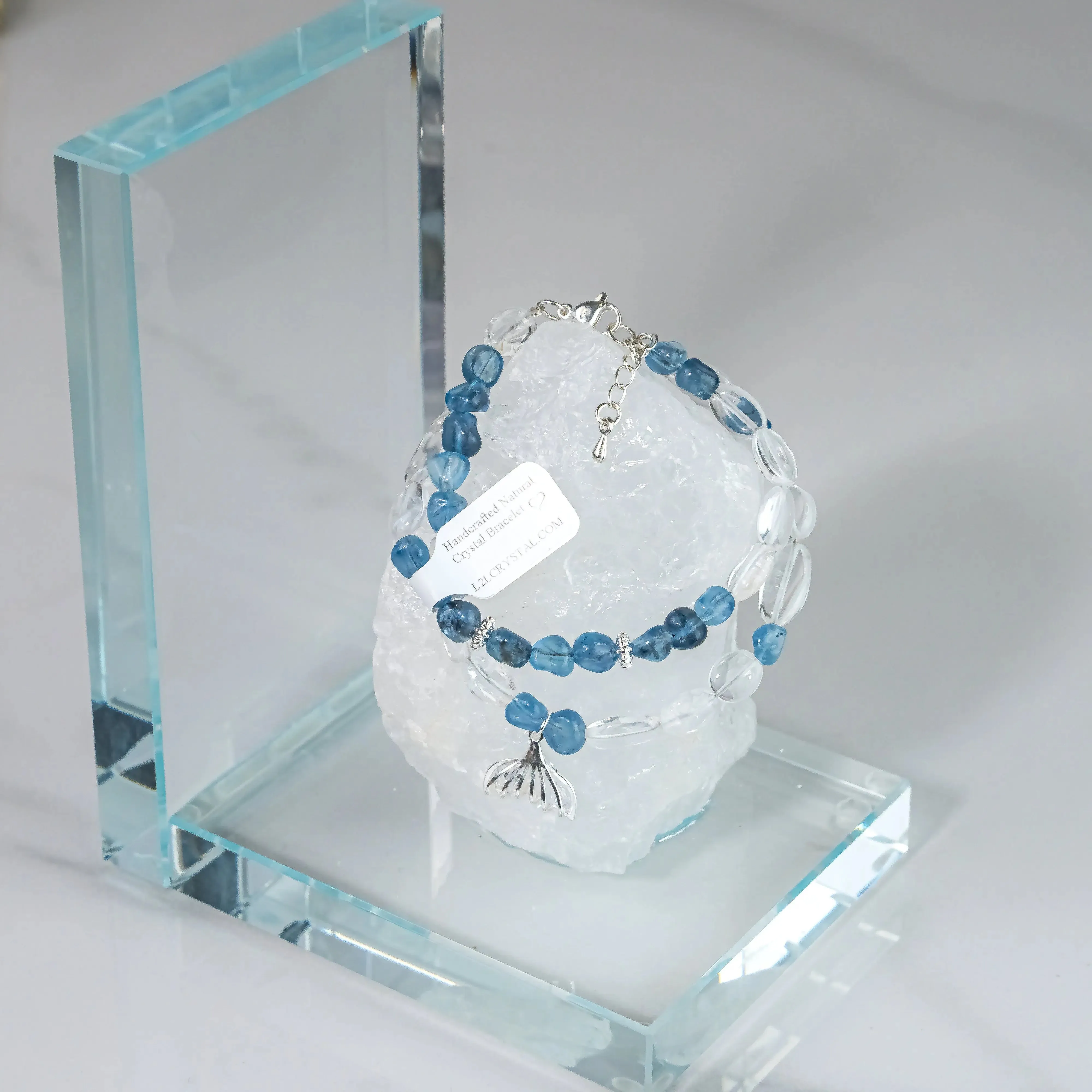 Clear Quartz Aquamarine Bracelet