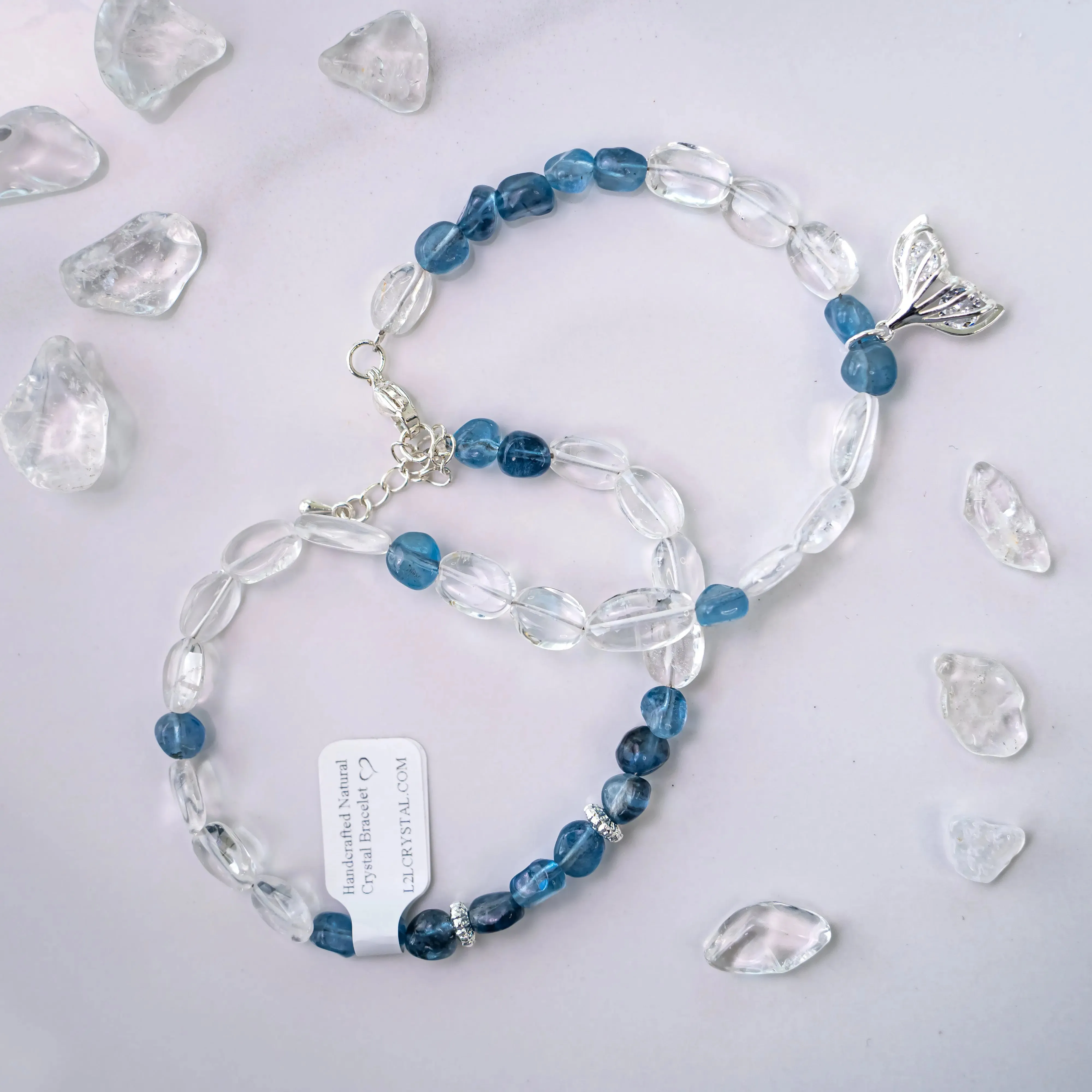 Clear Quartz Aquamarine Bracelet