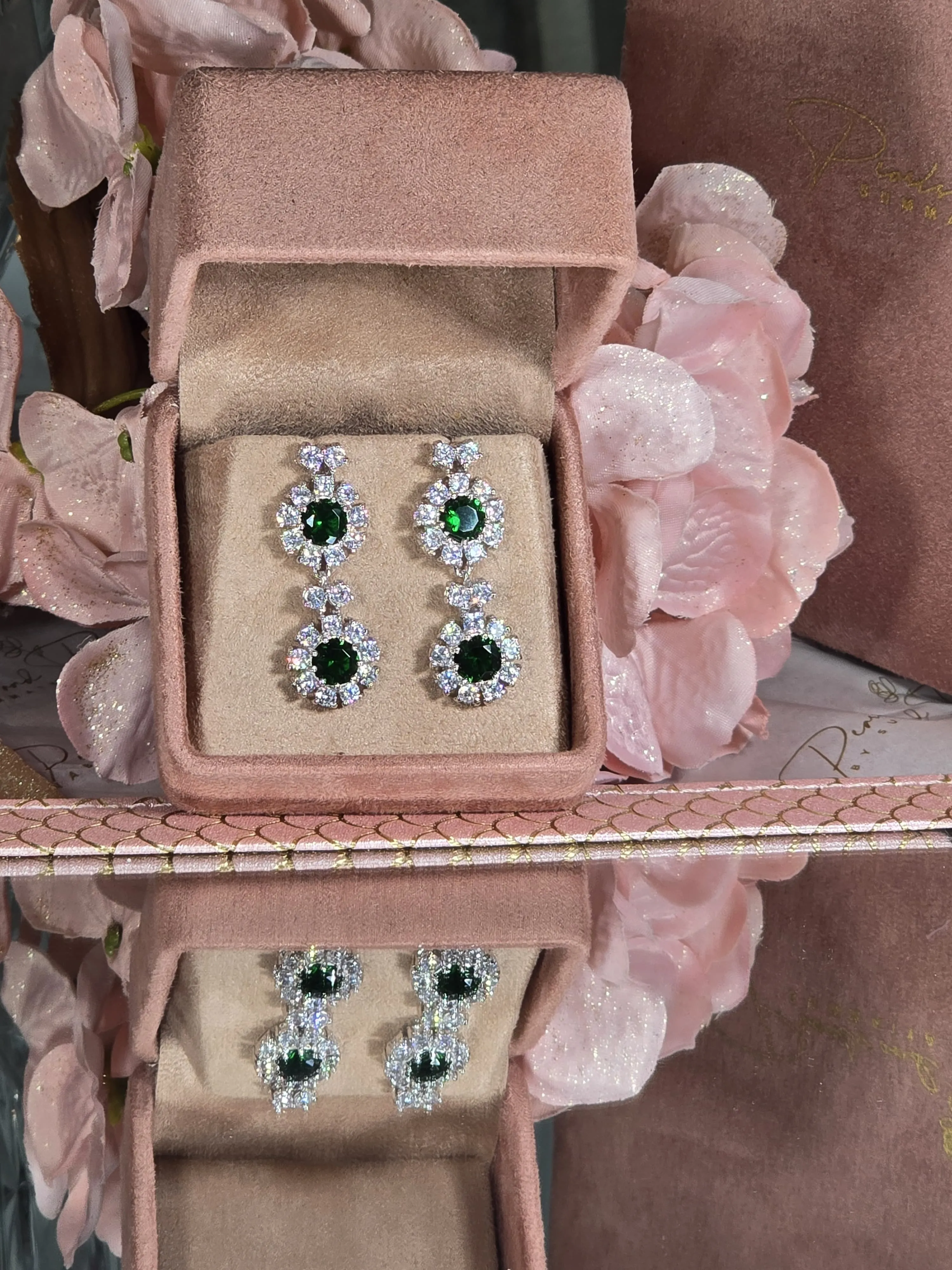 Contempo Green Stone Earrings