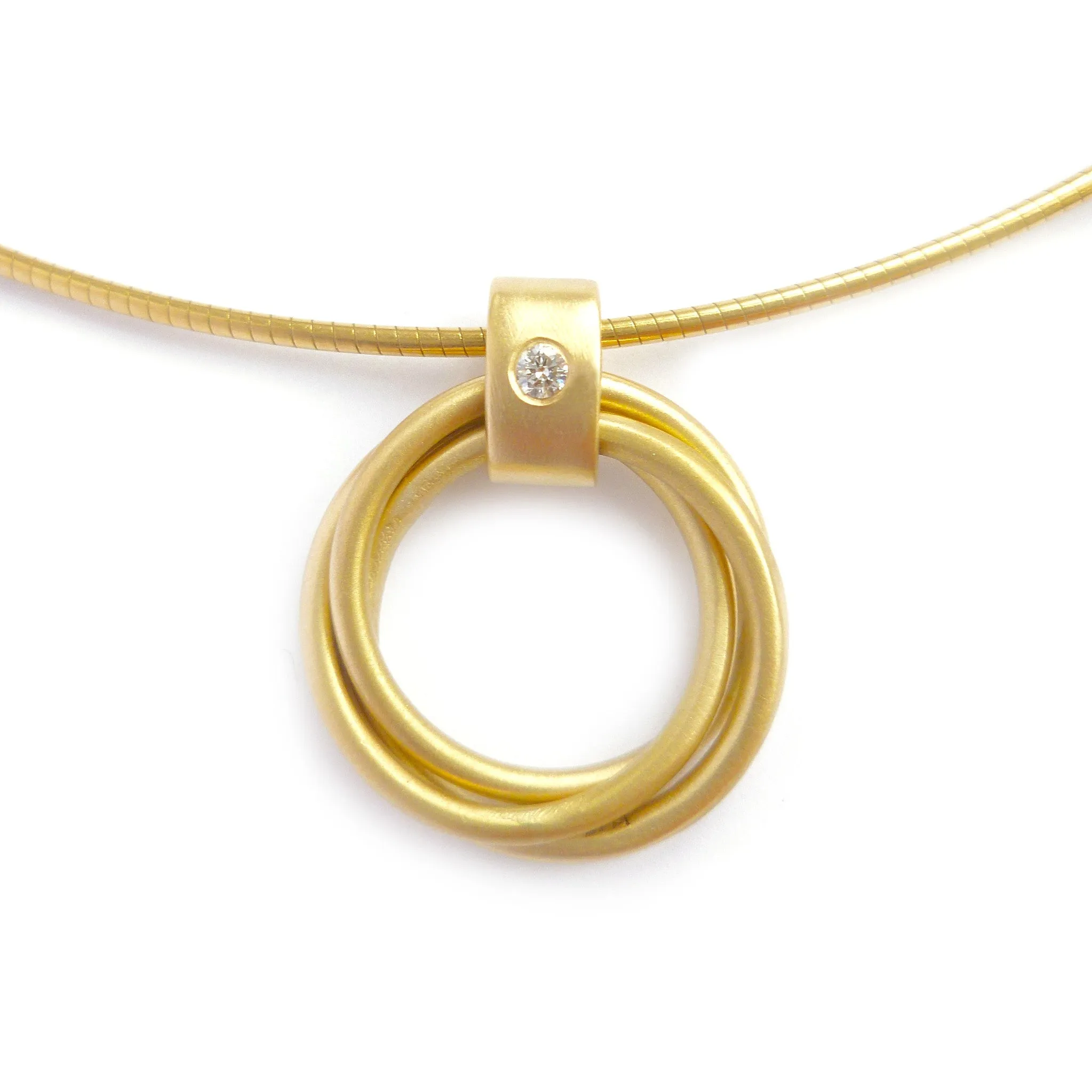 Contemporary 18ct Gold and Diamond Necklace
