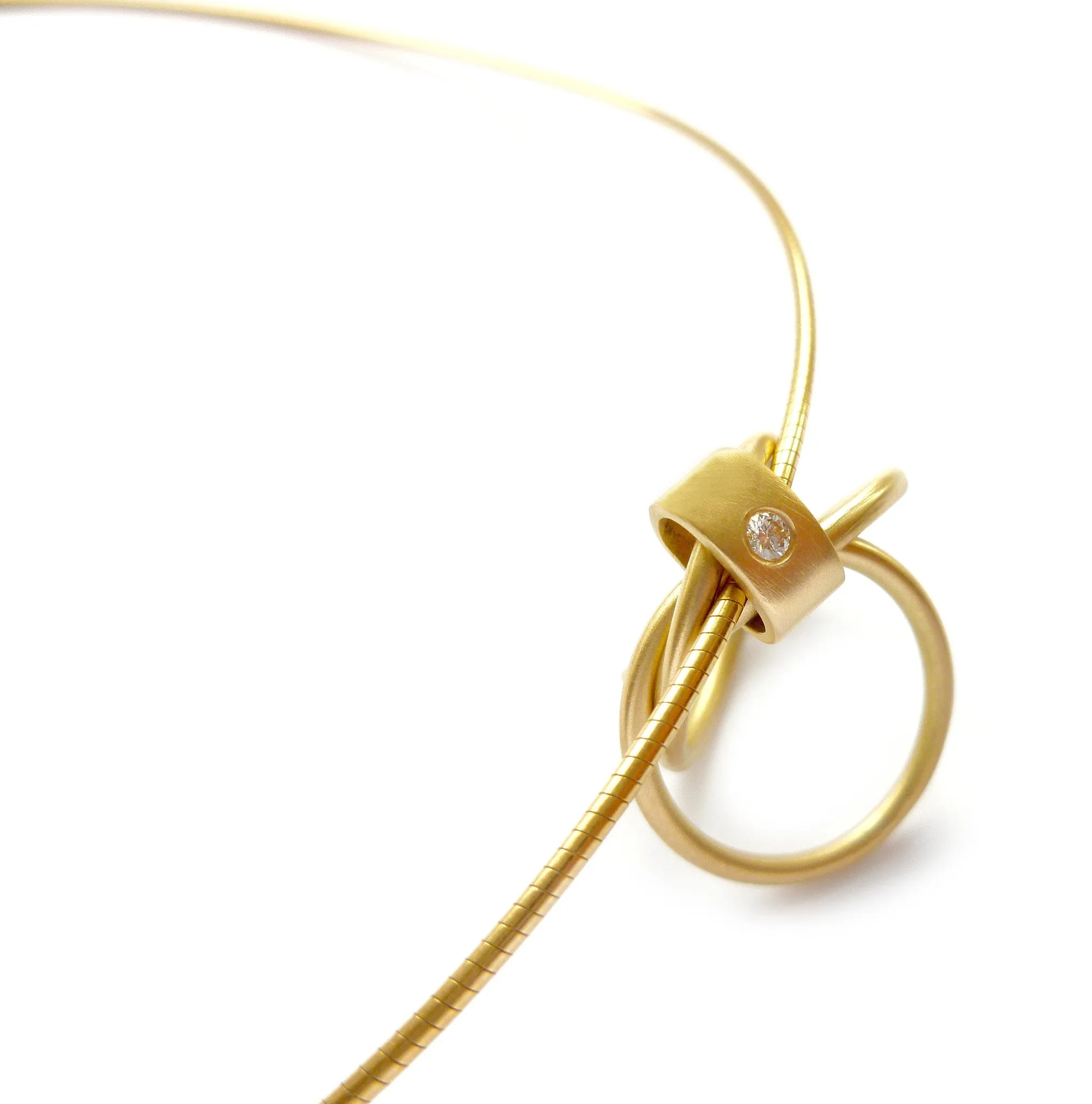 Contemporary 18ct Gold and Diamond Necklace