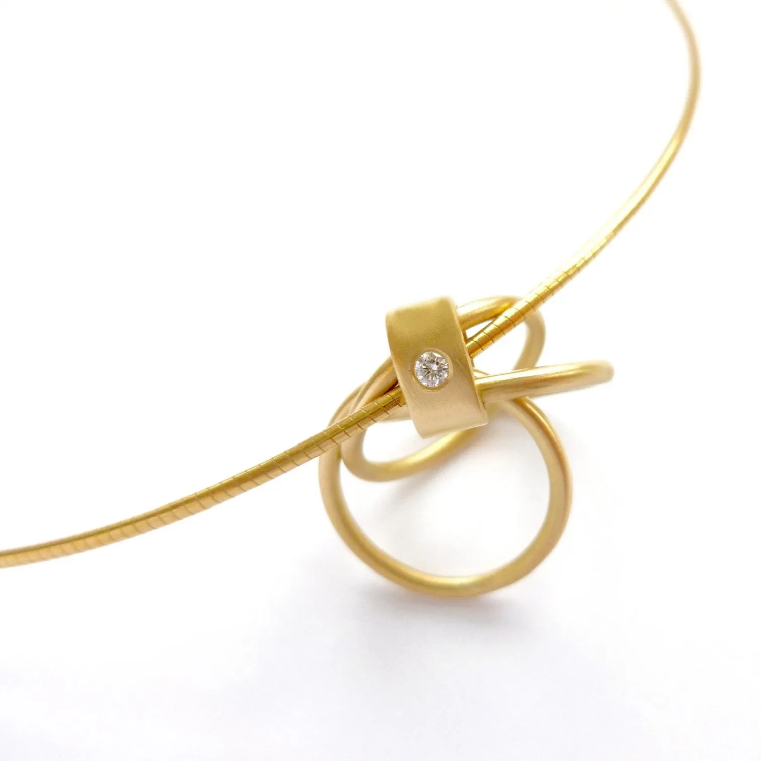 Contemporary 18ct Gold and Diamond Necklace
