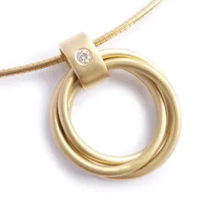 Contemporary 18ct Gold and Diamond Necklace