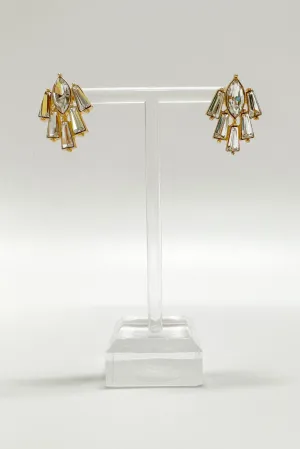 Contemporary Charm Geo Rhinestone Stud Earrings