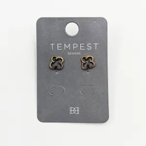 Contemporary cutout flower stud earrings