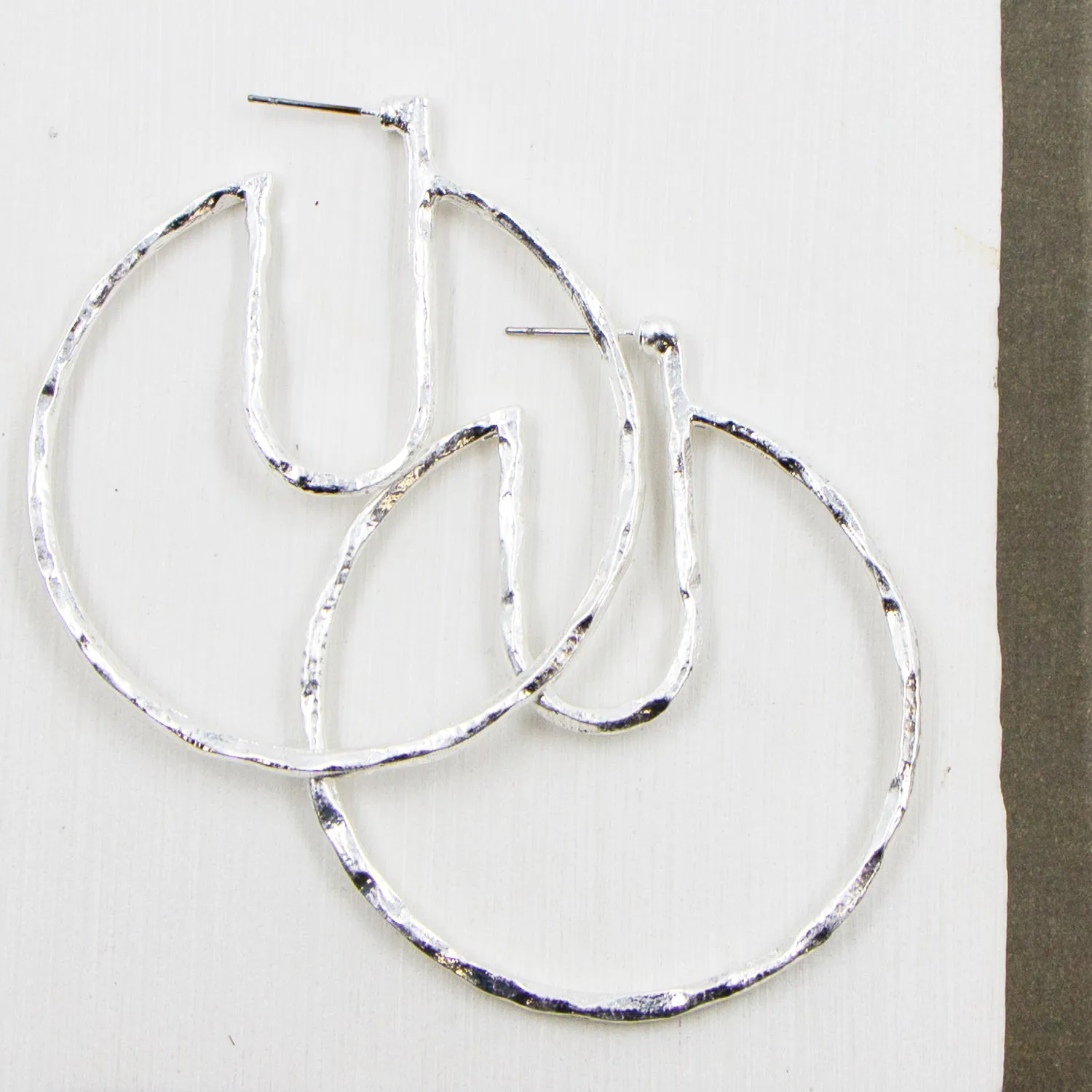 Contemporary rustic hoop earrings