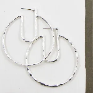 Contemporary rustic hoop earrings