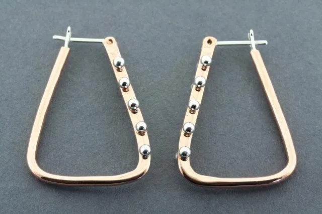 Copper with silver balls angle hoop