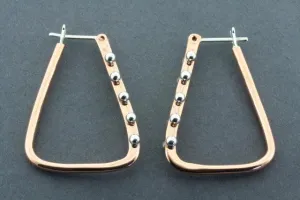 Copper with silver balls angle hoop