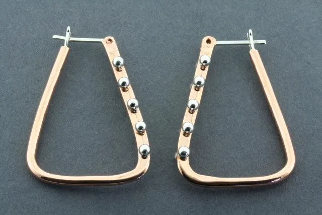 Copper with silver balls angle hoop