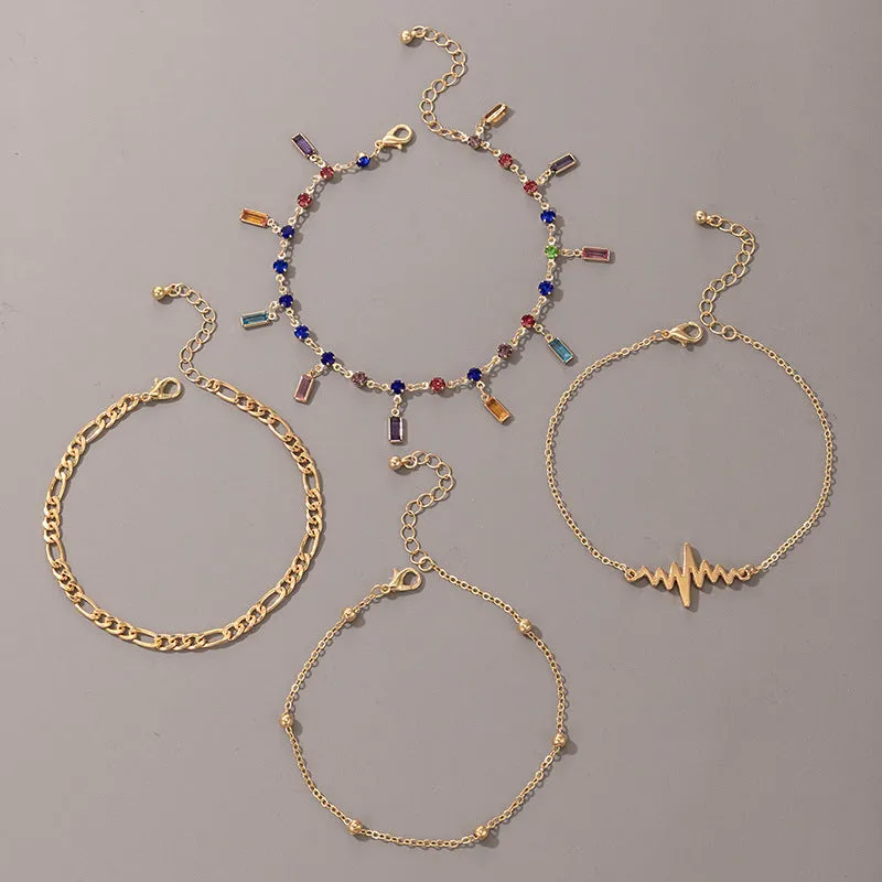 Creative Tassel Alloy Combination Anklet