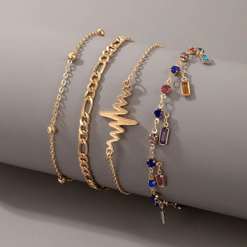 Creative Tassel Alloy Combination Anklet