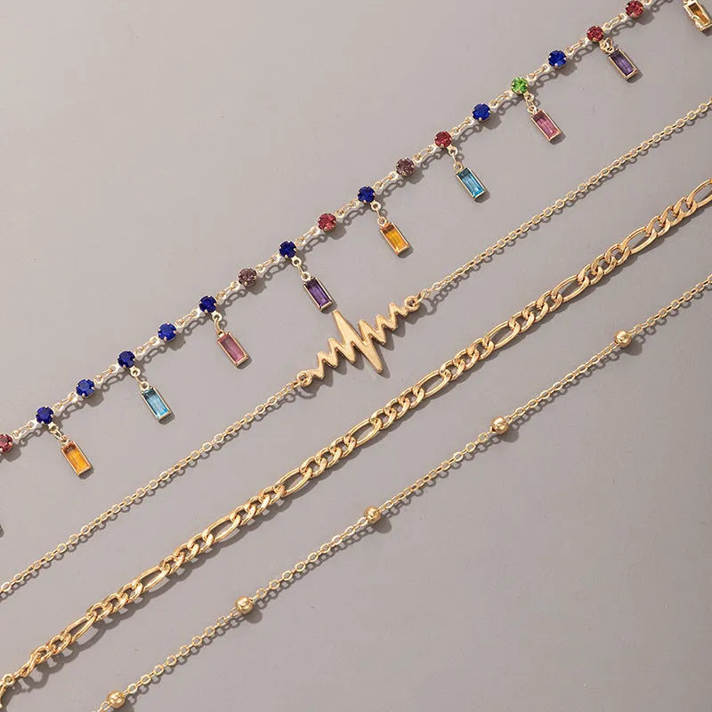 Creative Tassel Alloy Combination Anklet