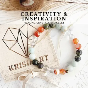CREATIVITY & INSPIRATION intention bracelet for focus, personal growth, new ideas - Clear Quartz, Carnelian, Dragon Bloodstone, Amazonite / 8mm CREATIVITY & INSPIRATION intention bracelet for focus, personal growth, new ideas - Clear Quartz, Carnelian, Dragon Bloodstone, Amazonite / 8mm