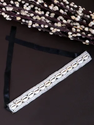 Crunchy Fashion Beaded Choker Necklace with Sea Shell Detailing
