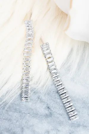 Crystal Avenue Gretchen Cubic Zirconia Silvertone Earrings