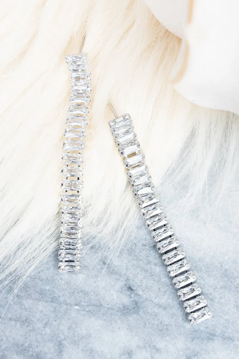 Crystal Avenue Gretchen Cubic Zirconia Silvertone Earrings