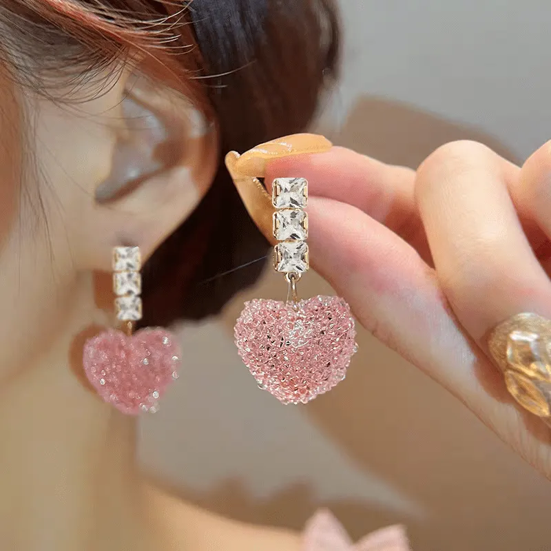 Crystal Candy Heart Earrings