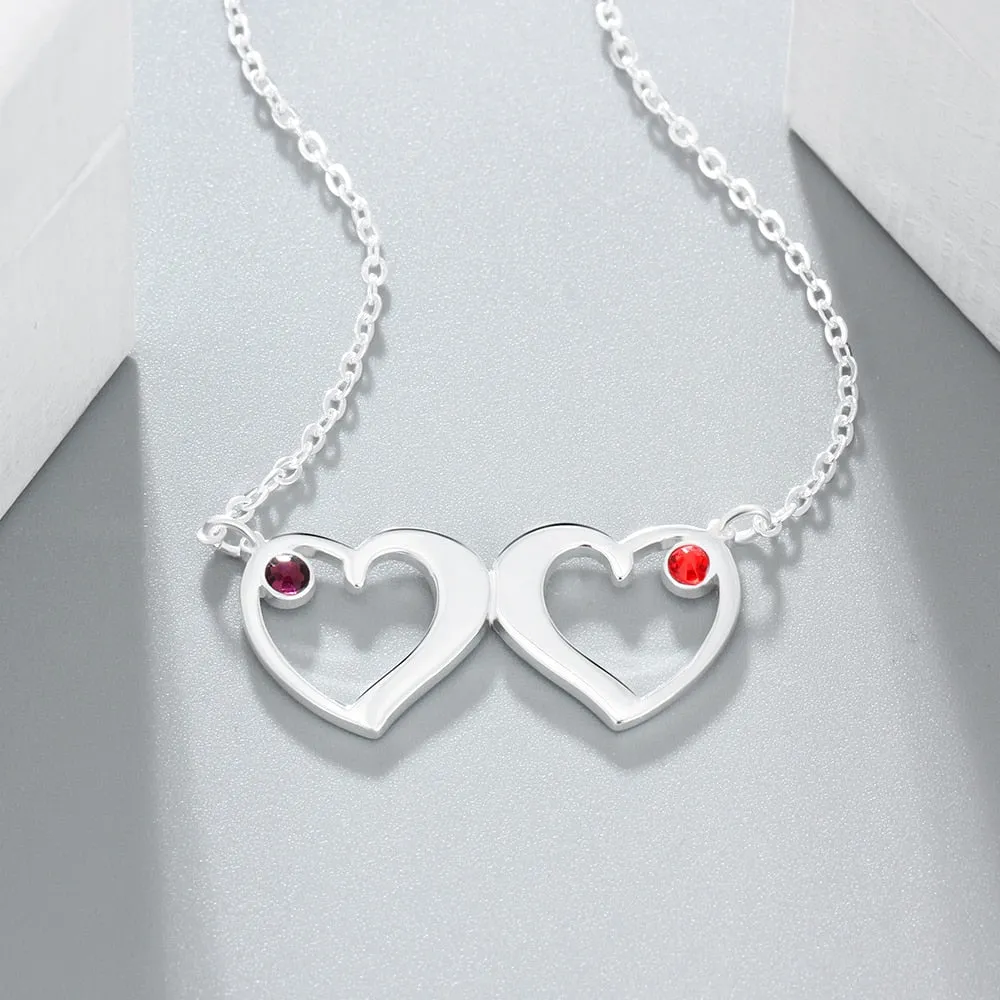 Customized Pendant Necklace With 2 Birthstones