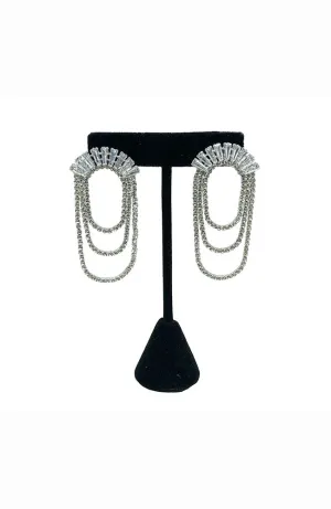 CZ Baguette Earring CZ Circles