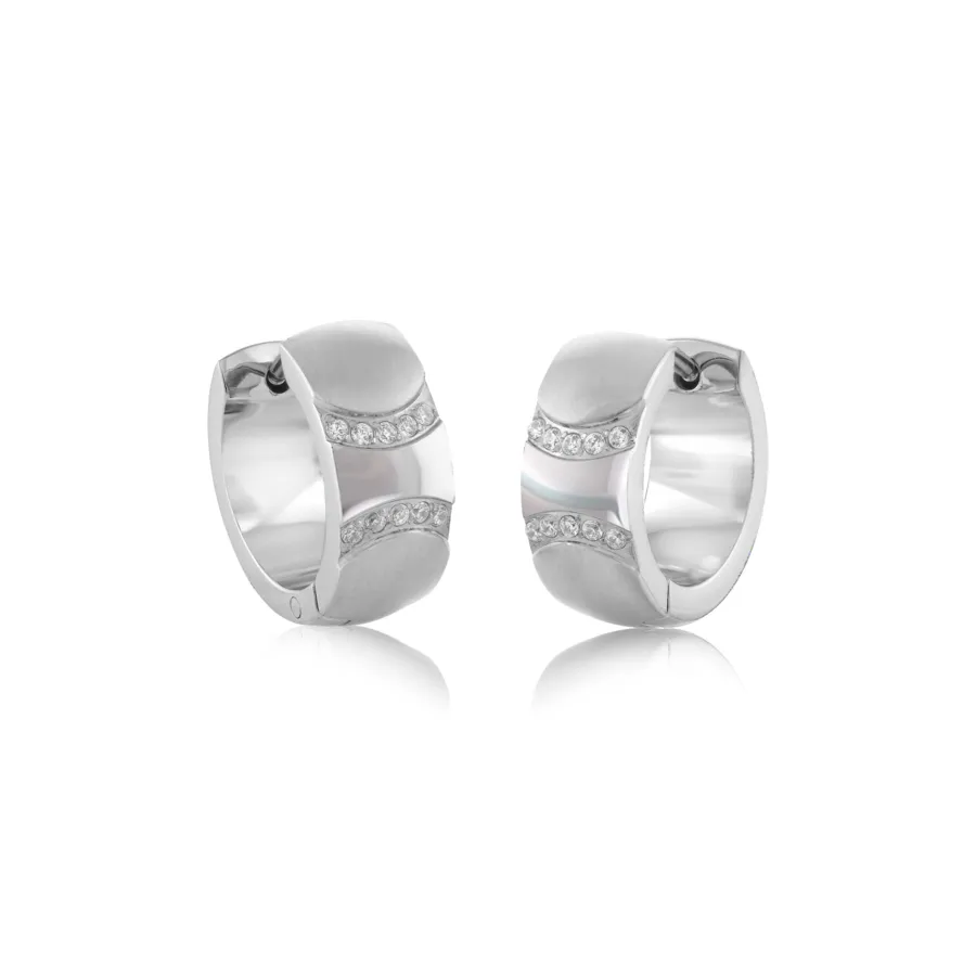 CZ Curve Earrings | Italgem Steel