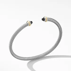 David Yurman Cable Classic Collection Bracelet with Black Onyx and 18k Yellow Gold, 4mm - Medium