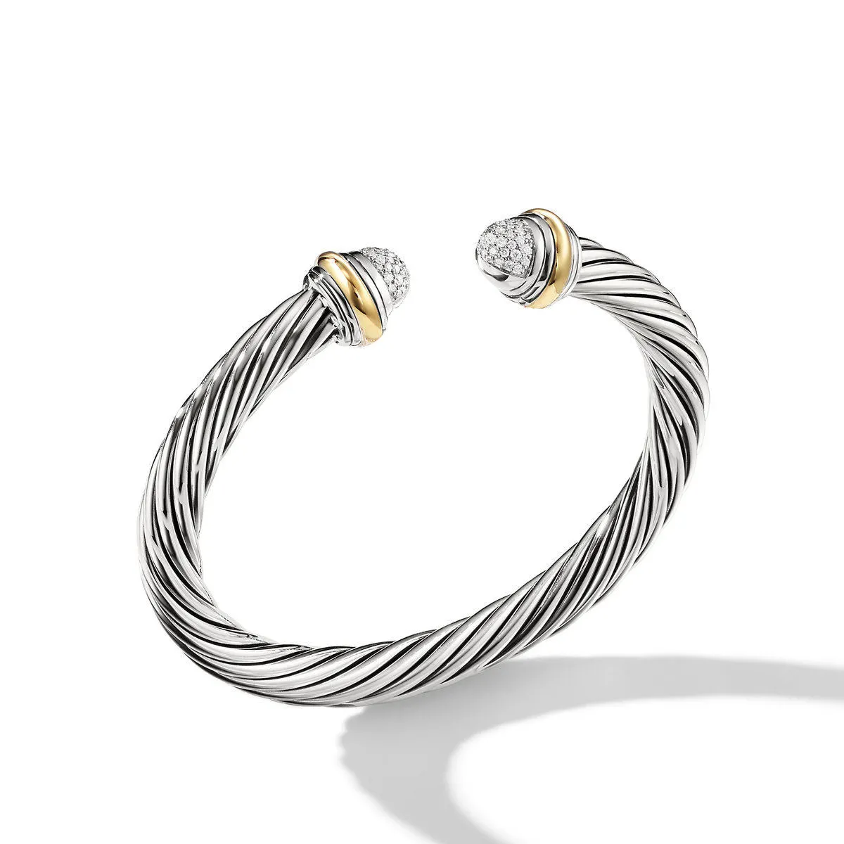 David Yurman Cable Classics Collection Bracelet with Diamonds and 18K Gold - Small