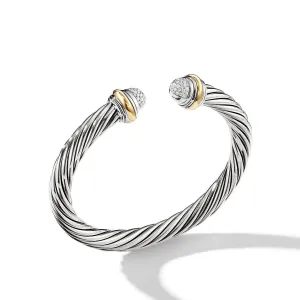 David Yurman Cable Classics Collection Bracelet with Diamonds and 18K Gold - Small