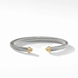 David Yurman Classic Cable Bracelet with 14K Yellow Gold Dome, 5mm