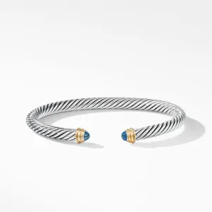 David Yurman Classic Cable Bracelet with Blue Topaz, 5mm