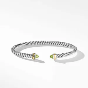 David Yurman Classic Cable Bracelet with Peridot, 4mm
