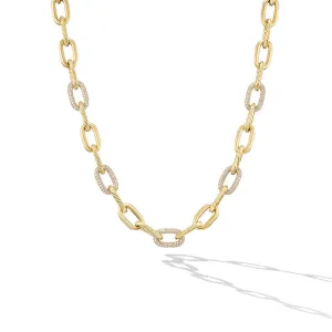David Yurman Madison Chain Necklace in 18K Yellow Gold with Diamonds 8.5mm - 18.25 Inches