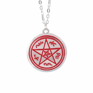 Dean Pentagram Pentacle Silver Pendant Necklace for Women