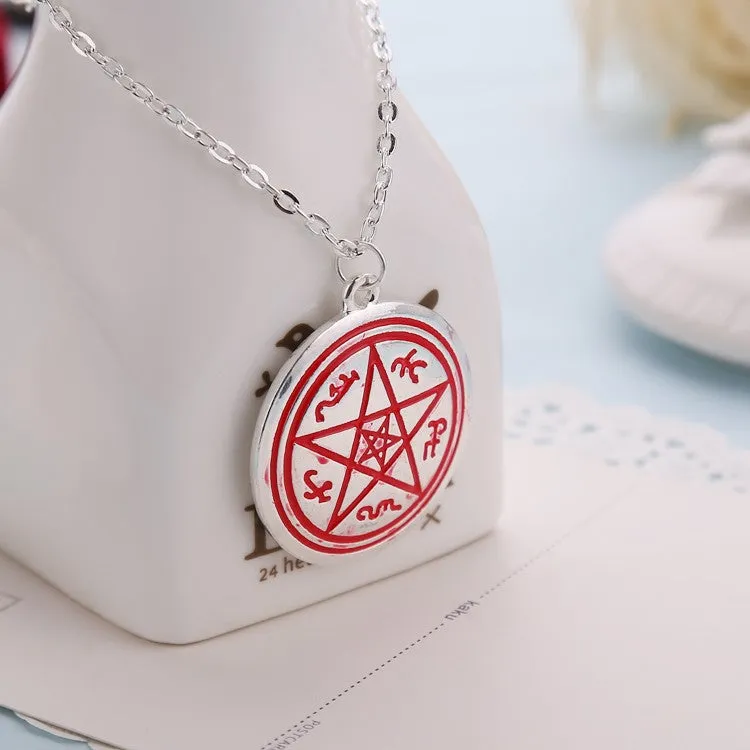 Dean Pentagram Pentacle Silver Pendant Necklace for Women