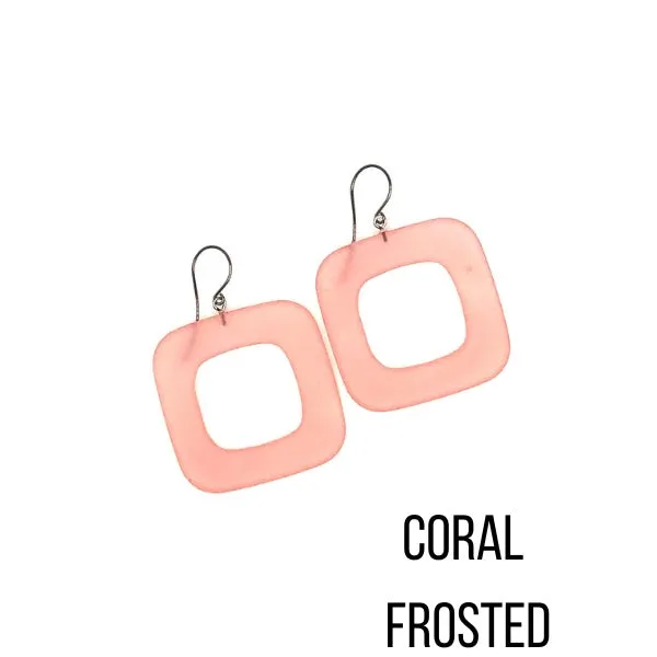 Deco Square Donut Drop Earrings