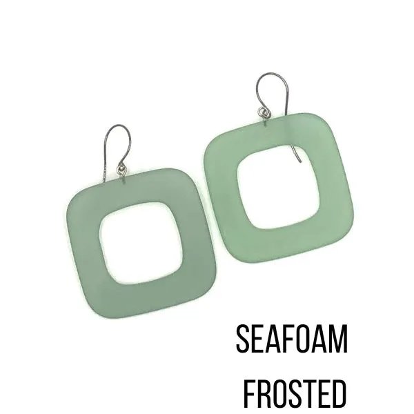 Deco Square Donut Drop Earrings