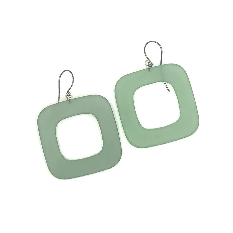 Deco Square Donut Drop Earrings