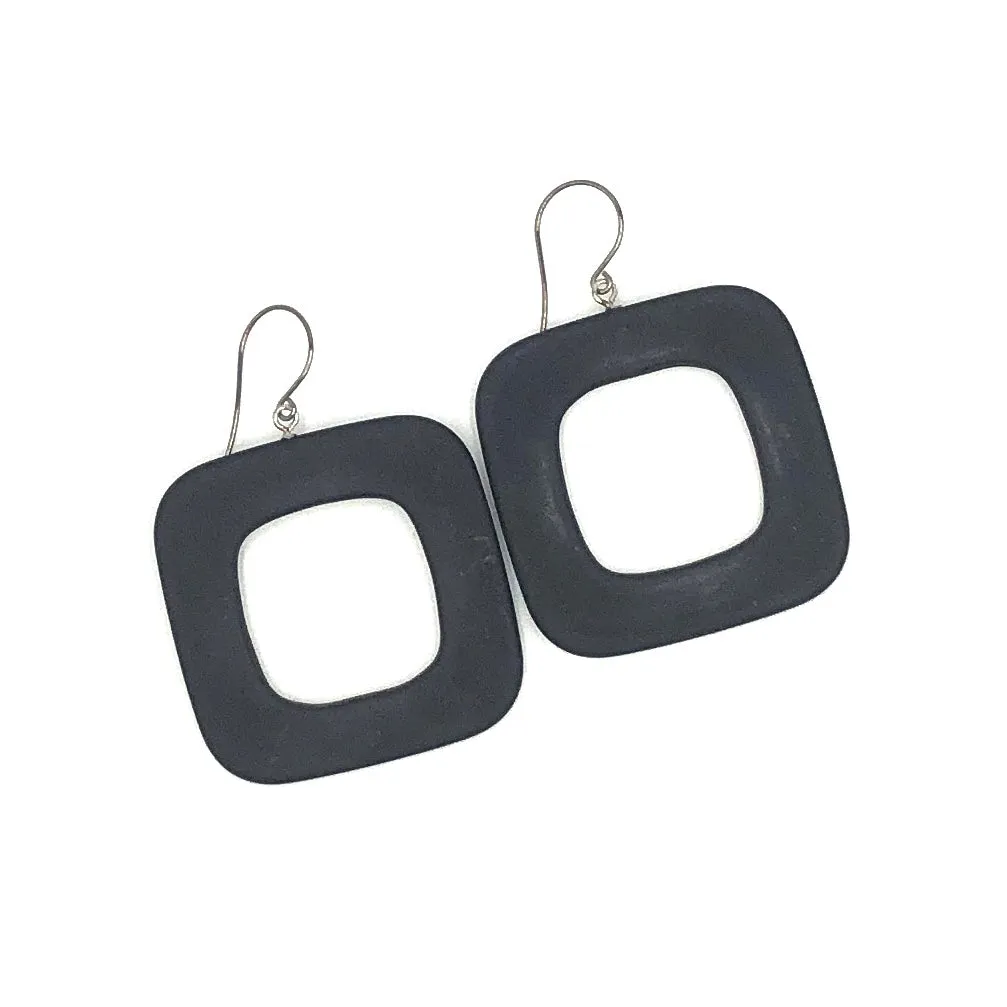 Deco Square Donut Drop Earrings